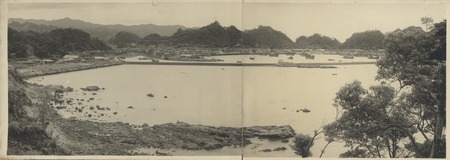 Panorama, perhaps Nagasaki area. Japan, 1946