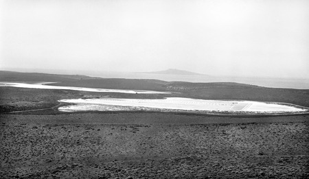 The salt lagoons north of San Quintín Bay with San Martín Island in the background