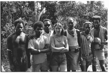 Seda, Shelly Schreiner, Folofo&#39;u, &#39;Ubuni, Kwa&#39;ilamo; first two men on left unidentified.