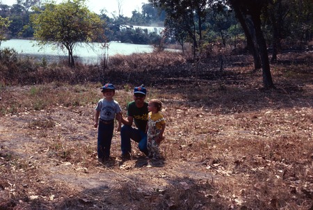 Portrait of researcher and sons next to Chishimba Falls