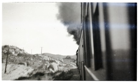 Train approaching Hipass Station, Tecate Divide