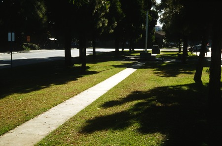 Untitled (proposed site): view down the middle of the grassy median looking southwest