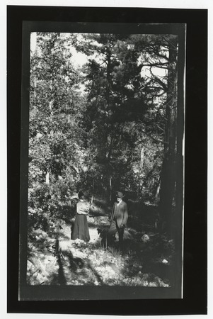 Mary Catherine Fletcher and man in woods