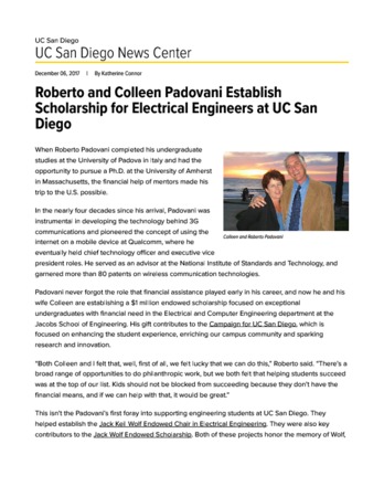 Roberto and Colleen Padovani Establish Scholarship for Electrical Engineers  at UC San Diego, Library Digital Collections