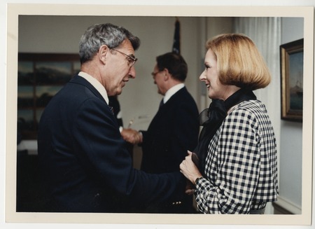 J. Robert Beyster and others at the reception for the swearing-in of Dr. Donald Hicks as Under Secretary of Defense for Re...