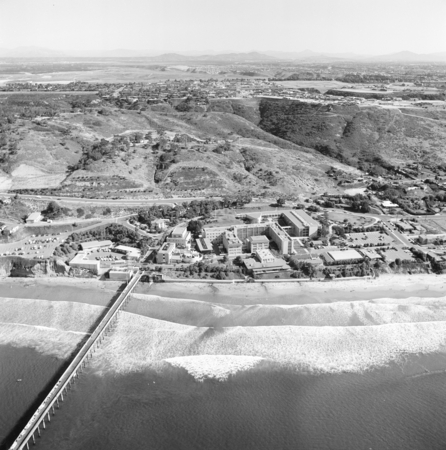 Aerial view of Scripps Institution of Oceanography (looking east and down)