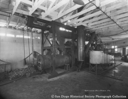 Interior view of Neptune Sea Food Company cannery