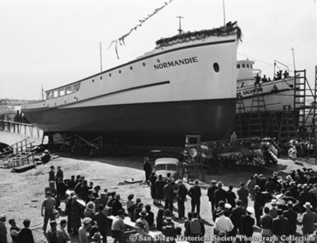 Launching ceremony for tuna boat Normandie