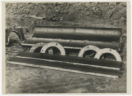 Detail of pipeline construction supplies