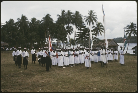 Christian Fellowship Church members with flags and music
