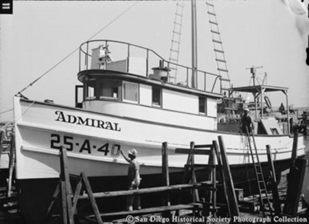 Tuna boat Admiral in drydock