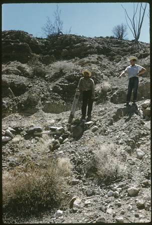 Location where Art Kensler got stuck climbing out of Arroyo La Dipugosa, near El Mármol