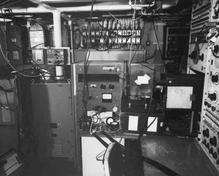 Underwater Electric Potential (U.E.P.) equipment onboard USS EPCE(R)-857, AN/UQC-1, Midpac Expedition, January 2, 1951