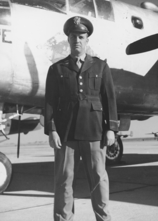 Robert Dietz with his B-25