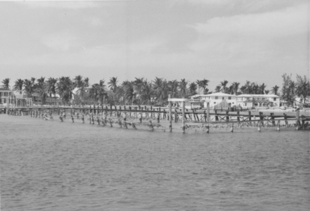 Lerner Marine Laboratory, with damaged shark pens from hurricane of September 1965