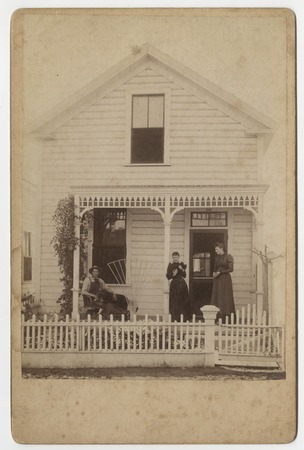 Ed Fletcher and his sister Mary on the porch of the Strong residence on 11th Street, San Diego