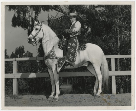 Roscoe Elwood &quot;Pappy&quot; Hazard on horseback at Sacramento Fair