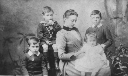 Matkin Family Portrait: Mary Swift Matkin (Mrs. Joseph Matkin) and four of her sons, Charles, Joseph, Frederick and Robert