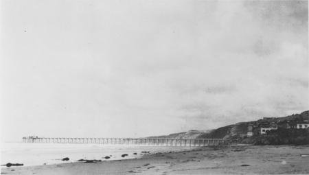 A distant view of the pier at the Scripps Institution of Oceanography. February 4, 1925.