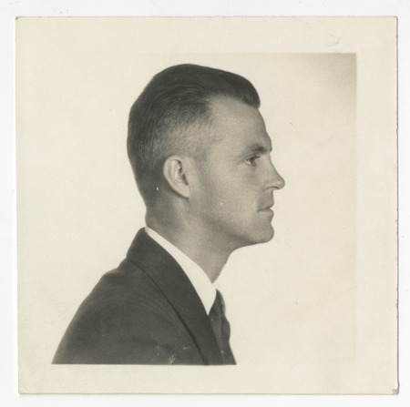 Profile of unidentified man