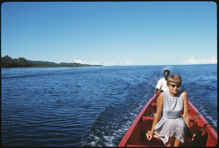 Anne Scheffer and man in a canoe
