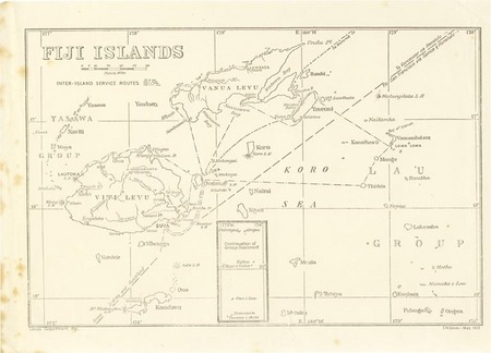 Fiji Islands inter-island service routes map