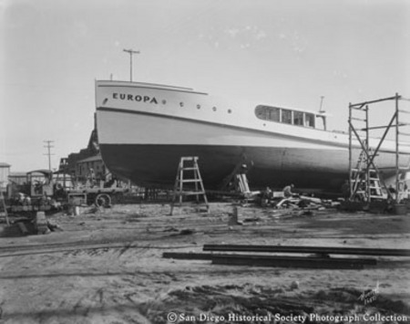 Construction of tuna boat Europa at San Diego Marine and Construction Company