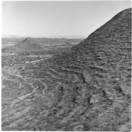 Terraces at the archeological site at El Cerro de Trincheras