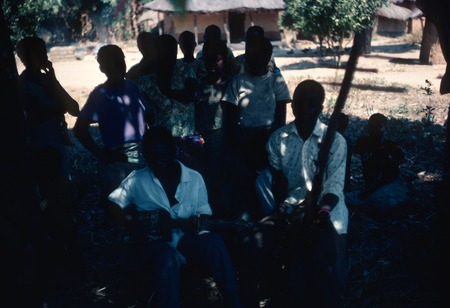 Musicians and singers in a Kalindula band, at Nsama village