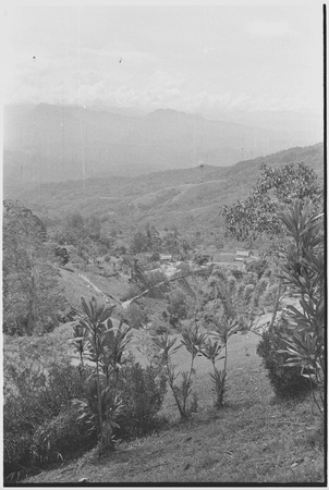 Tabibuga patrol post: distant view of government buildings, Bismarck Range in background