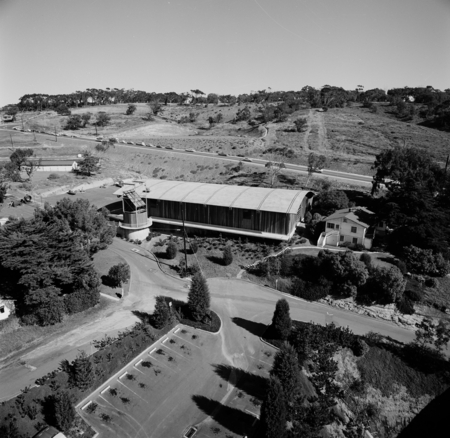Aerial view of Hydraulics Laboratory and Scripps Institution of Oceanography