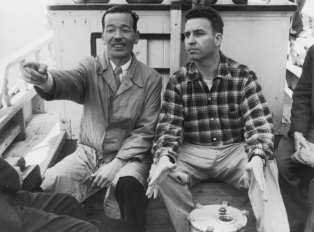 [Robert S. Dietz, right, with colleague in Japan]