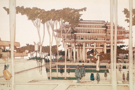 University Center Proposal: perspective view: detail of Central Library