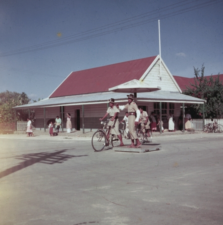 Policemen directing traffic