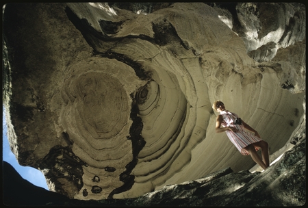 Anne Scheffler in a cave