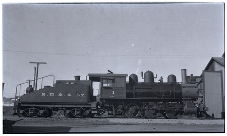 SD&amp;A locomotive 1 at 26th and Main Streets