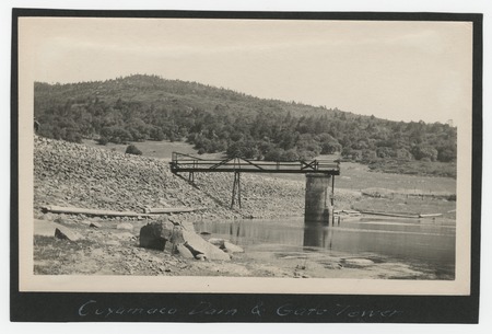 Dam and outlet gate tower at Lake Cuyamaca