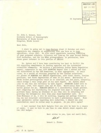 Letter to John Knauss