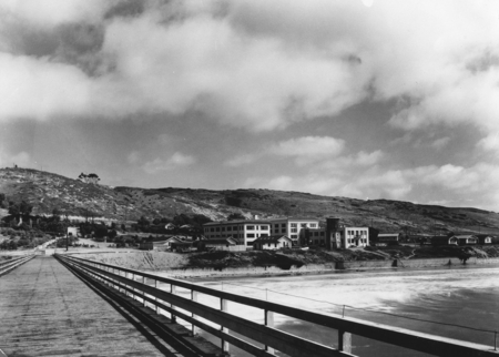 Scripps Institution of Oceanography campus, viewed from the pier. 1931