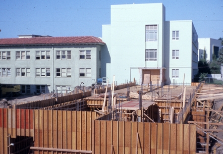 Construction of the first floor to the addition of Ritter Hall on the campus of Scripps Institution of Oceanography. Septe...