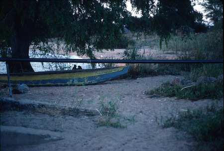 Small fishing boat on shore of Lake Mweru, Chiengi