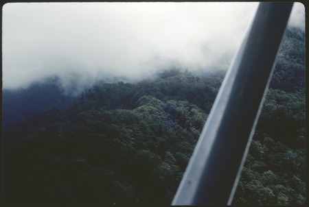 Kimil Pass, aerial view of forest and cloud cover