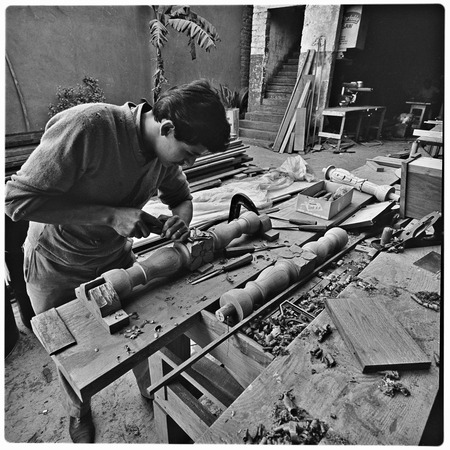 Artisan in woodworking shop