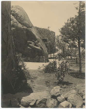 Boulder-lined path behind Mount Helix amphitheater