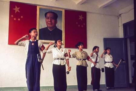 Young Students Performing Revolutionary Routine