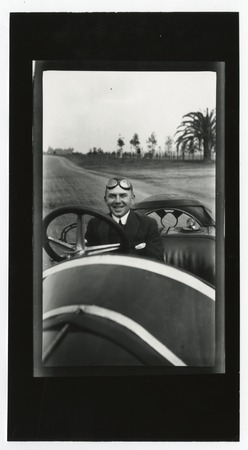 Man behind wheel of a Stutz racecar