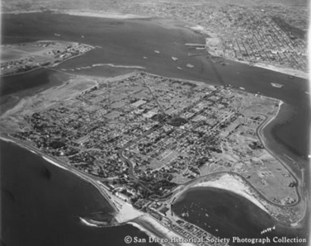 Aerial view of Coronado and San Diego Bay