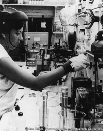 Woman working in laboratory at American Agar Company