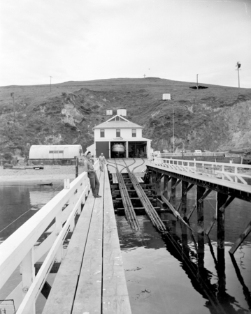 Lifeboat station of the Coast Guard located in the lee of Pt. Reyes on Drakes Bay, Drakes Bay, Marin Co. California