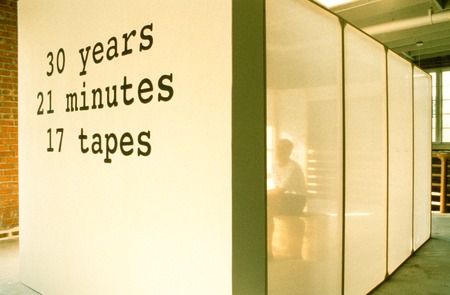 30 Years 21 Minutes 17 Tapes: video viewing booth